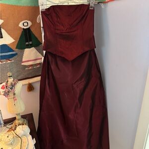 NWT Elegant Burgundy  skirt and corset